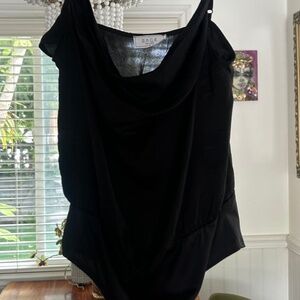 Black silk bodysuit